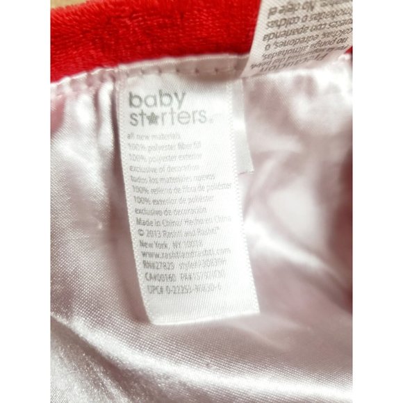 SOCK MONKEY Baby Starters Rattle Lovey Red Silk Back Security Blanket 16" - Picture 6 of 6